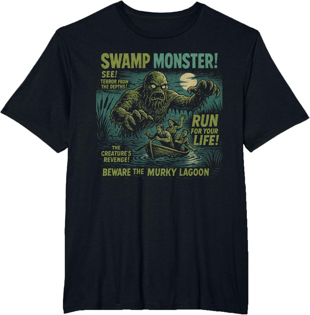 Swamp Monster Movie Poster Vintage Halloween T-Shirt
