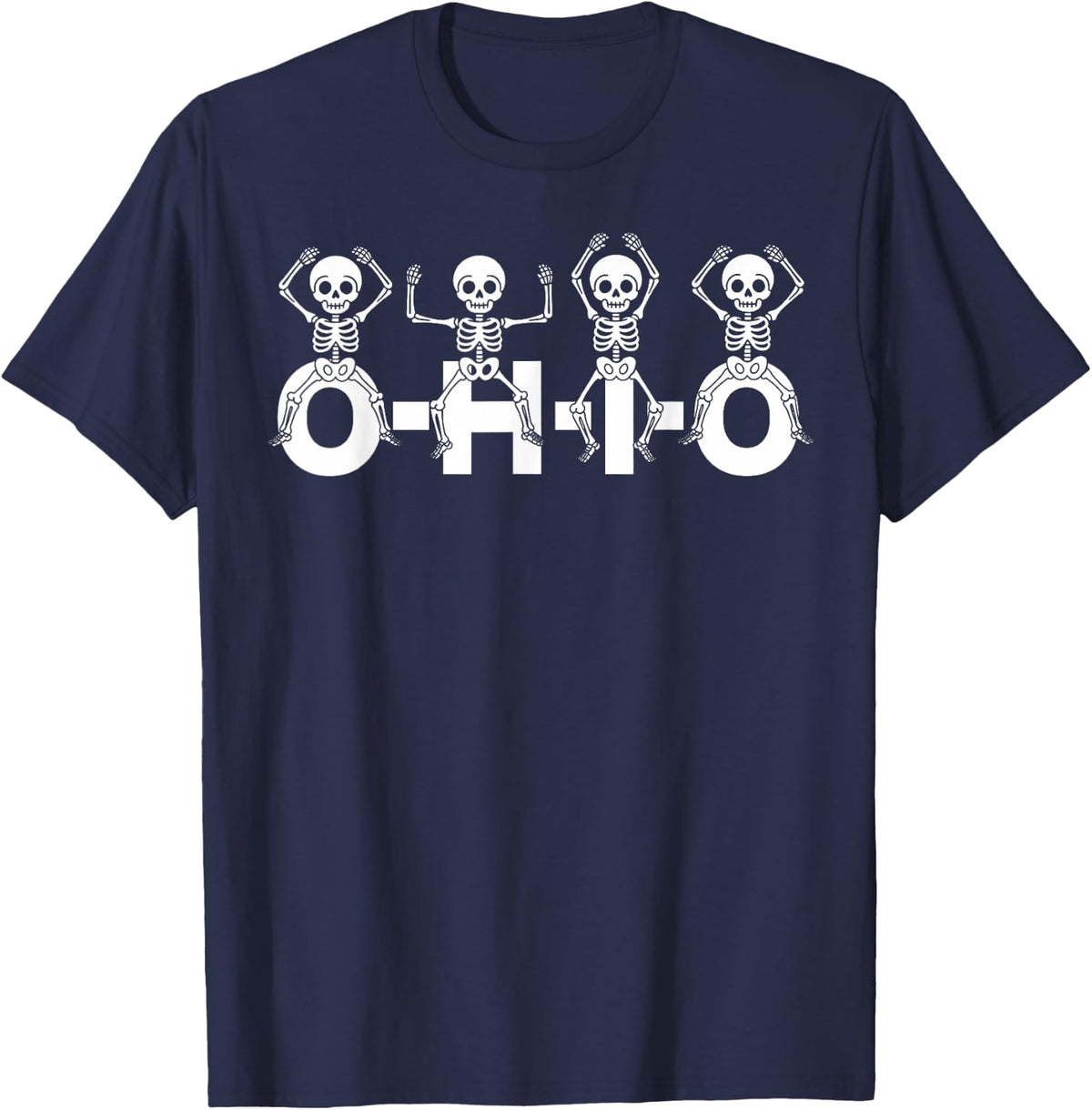 Funny O-H-I-O State Skeleton Ohio Halloween Vintage Vibe Fun T-Shirt