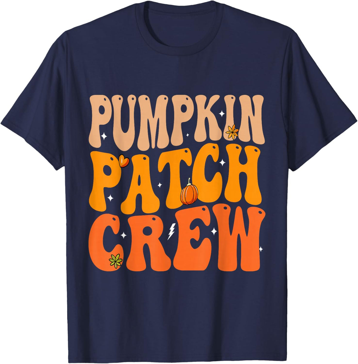 Pumpkin Patch Crew Matching Family Halloween Groovy T-Shirt