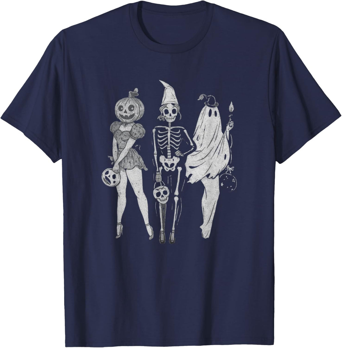 Vintage Retro Halloween Ghost Graphic Trick or Treat T-Shirt