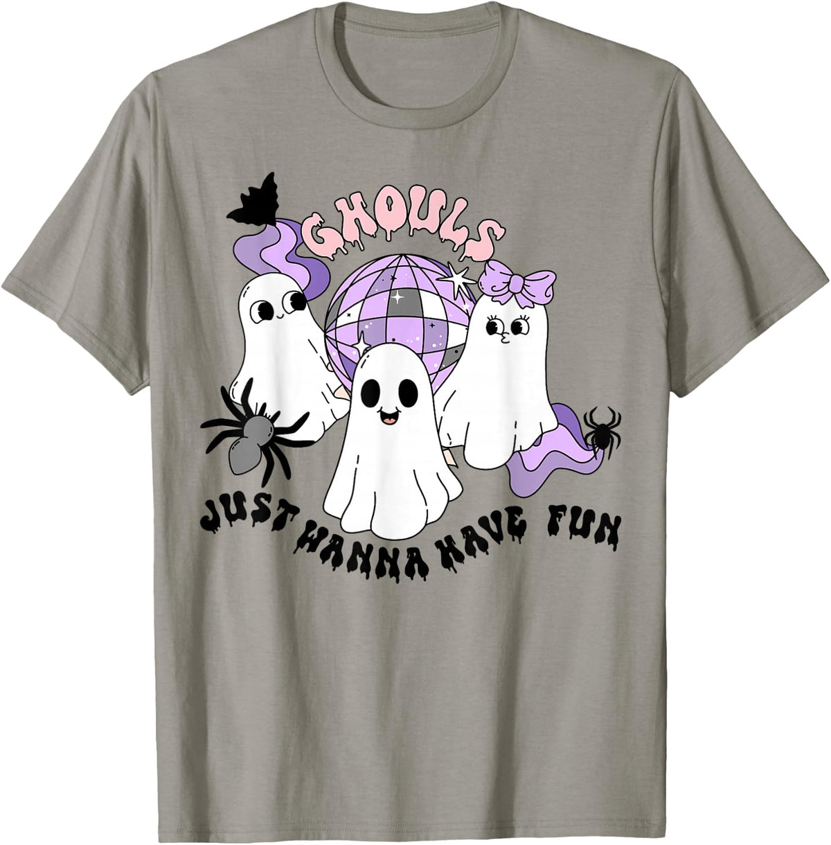 Ghouls Just Wanna Have Fun Groovy Halloween Costume Girls T-Shirt