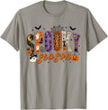 Spooky Season Retro Checkered Leopard Halloween Men Women T-Shirt