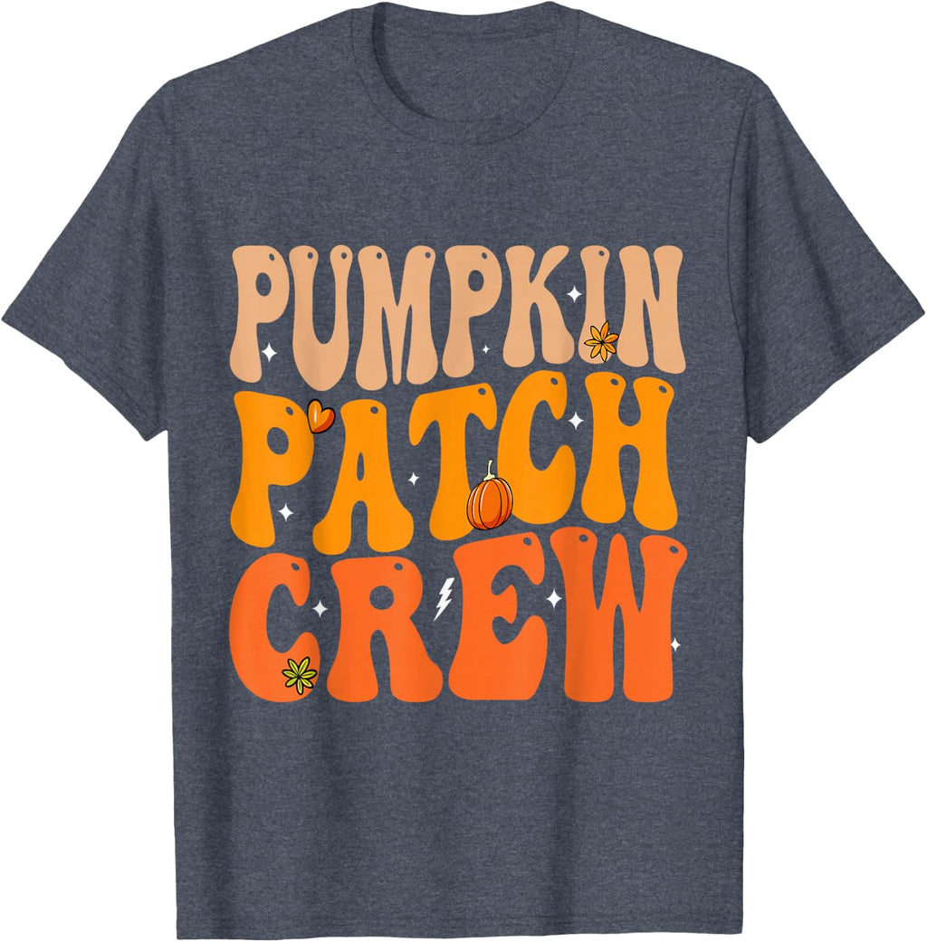 Pumpkin Patch Crew Matching Family Halloween Groovy T-Shirt