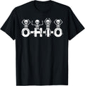 Funny O-H-I-O State Skeleton Ohio Halloween Vintage Vibe Fun T-Shirt
