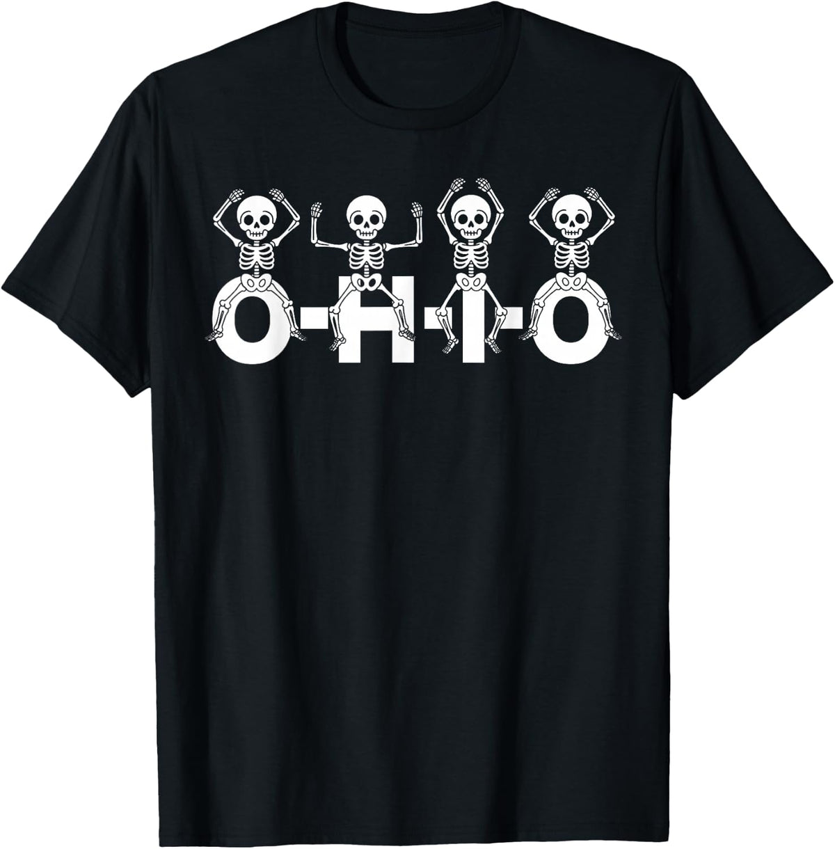 Funny O-H-I-O State Skeleton Ohio Halloween Vintage Vibe Fun T-Shirt