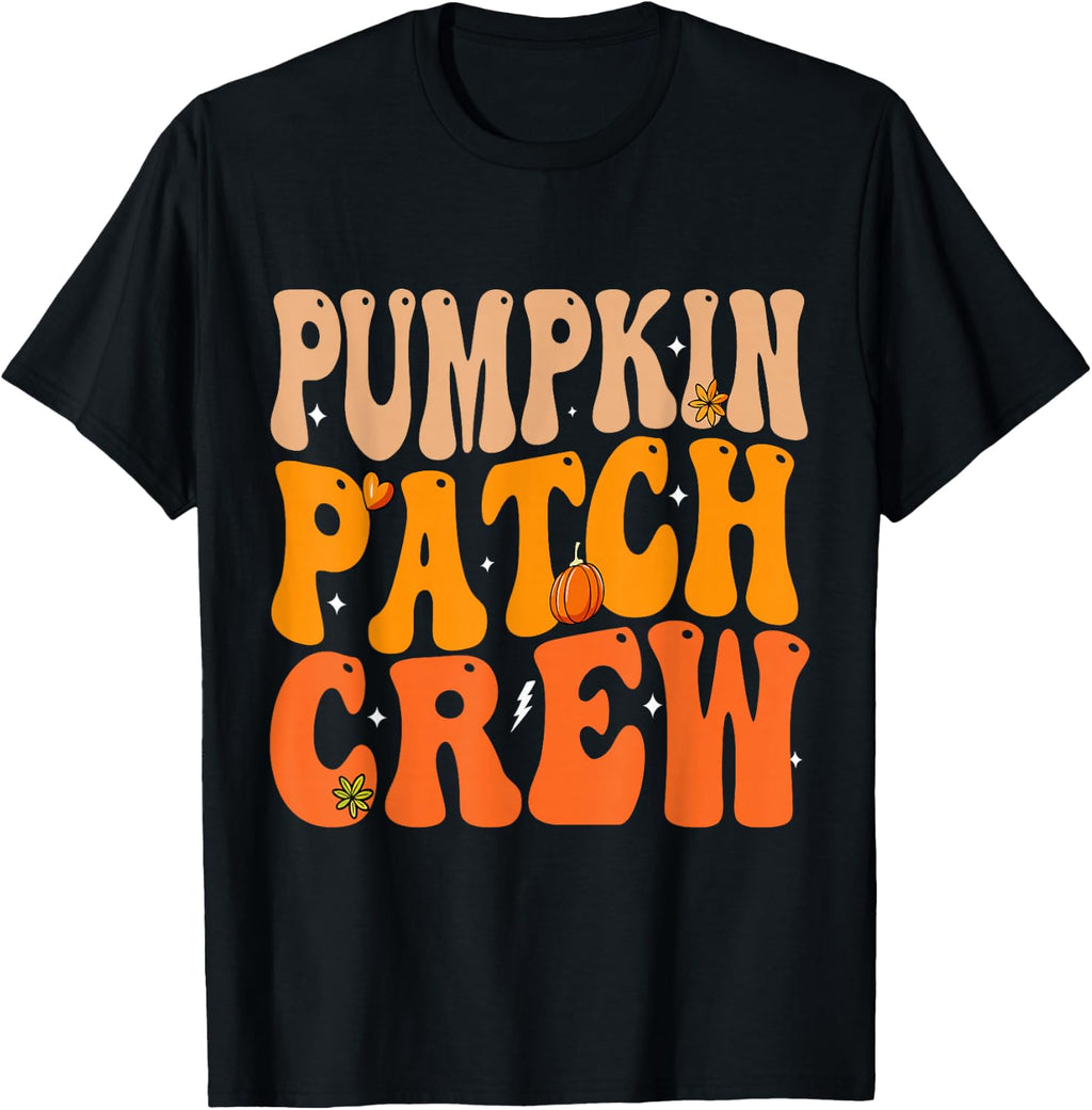 Pumpkin Patch Crew Matching Family Halloween Groovy T-Shirt