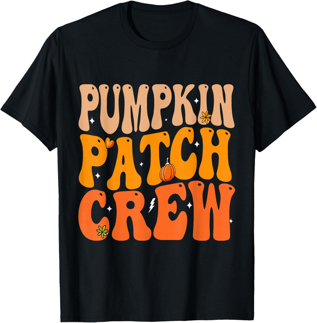 Pumpkin Patch Crew Matching Family Halloween Groovy T-Shirt