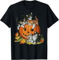Vintage 90s Cat Pumpkin Halloween Retro Women Spooky Season T-Shirt