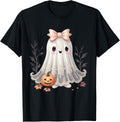 Lace Ghost Halloween Coquette Bow Vintage Women Girls T-Shirt