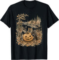 Funny Retro 90s Kitten Black Cats and Pumpkin Halloween T-Shirt