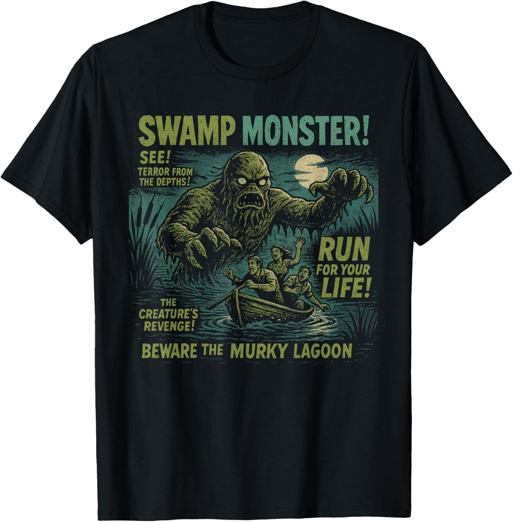 Swamp Monster Movie Poster Vintage Halloween T-Shirt