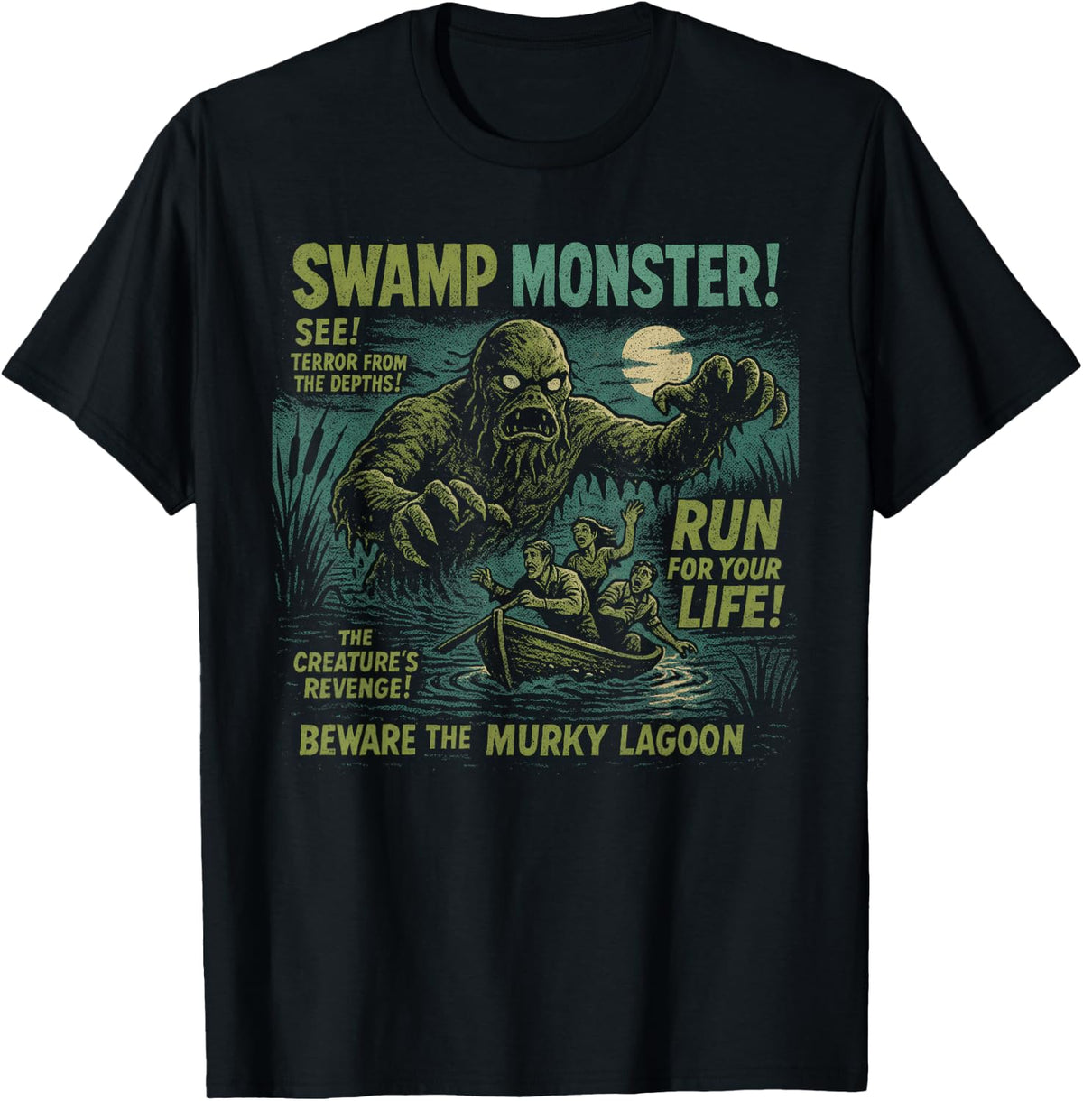 Swamp Monster Movie Poster Vintage Halloween T-Shirt