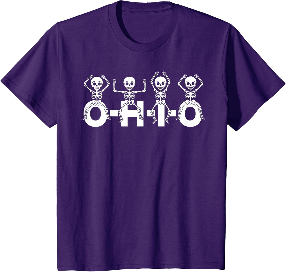 Funny O-H-I-O State Skeleton Ohio Halloween Vintage Vibe Fun T-Shirt