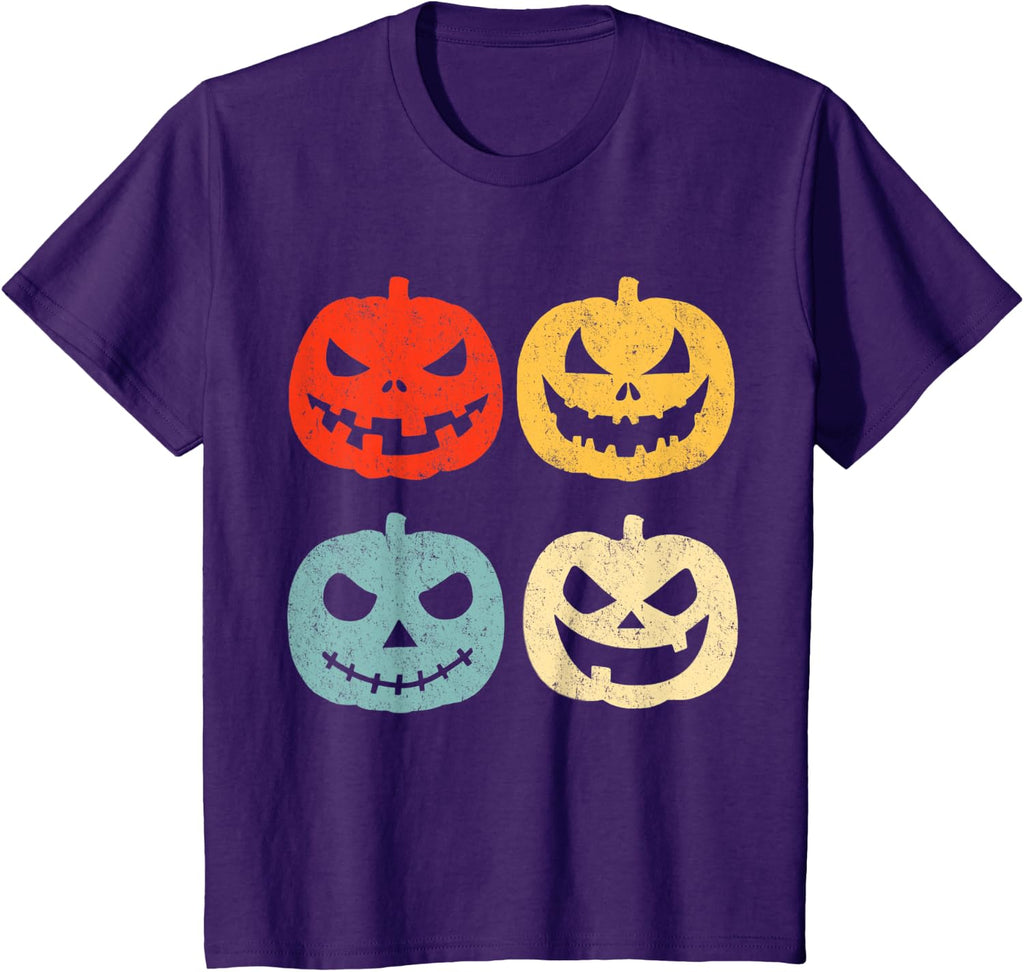 Vintage Halloween Pumpkin Women, Men, Kids, Funny Retro Gift T-Shirt