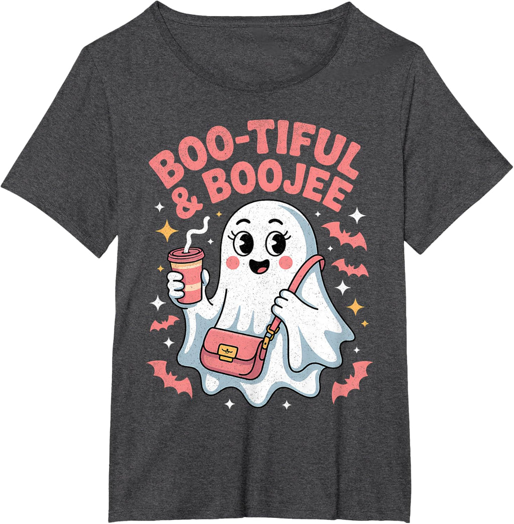 Funny Cute Boo Spooky Season Vintage Halloween Women T-Shirt