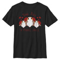 Boy's Star Wars Valentine's Day You Are A-Porg-Able Graphic Tee Black X Small