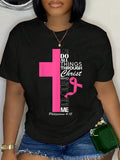 Breast Cancer Awareness Month Warriors Survivors Christians T-Shirt Graphic Tee summer Tops For Women Round Neck Fashion Cotton shirts