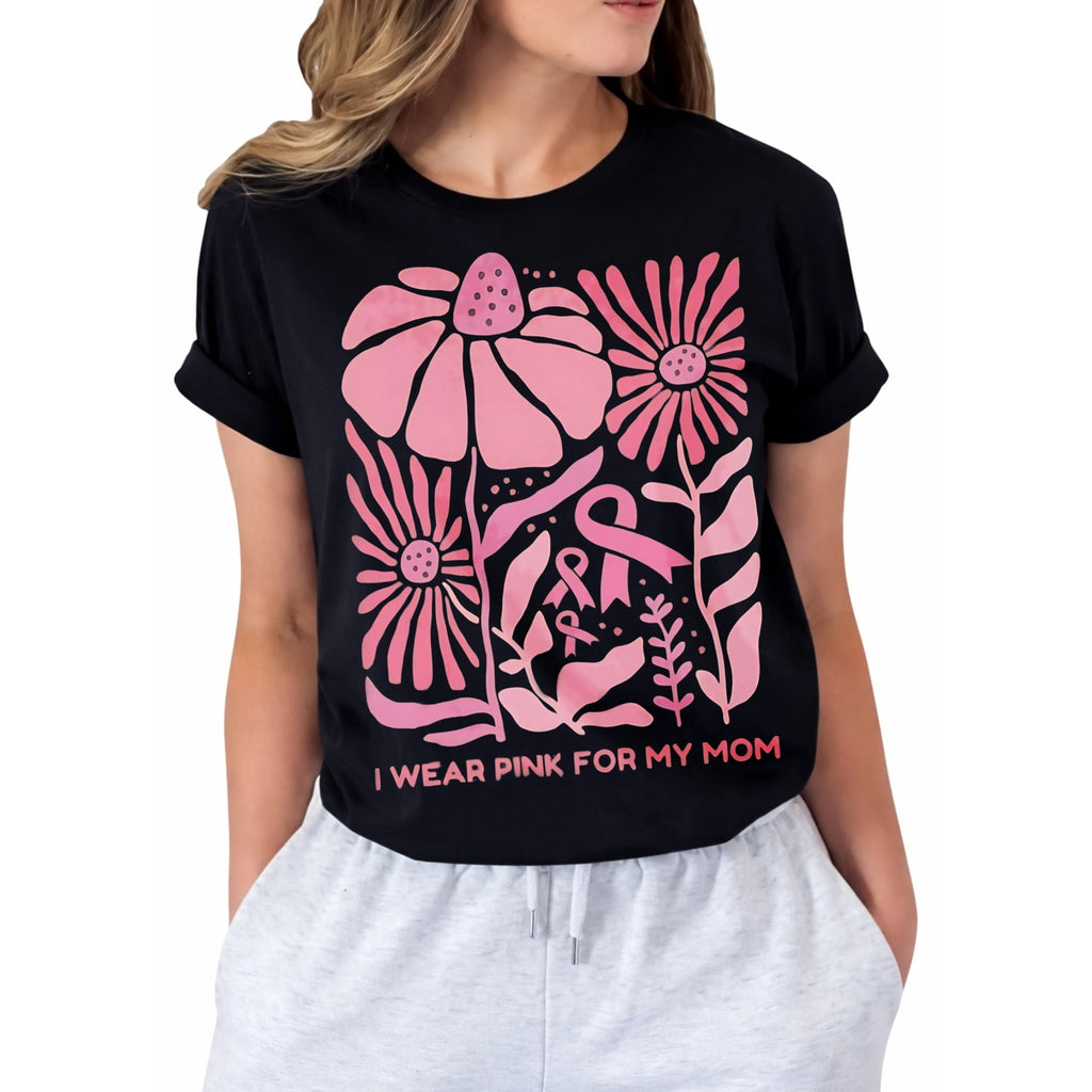 Breast Cancer Shirts for Women Cancer Awareness Shirt Pink Ribbon Graphic Tee Cancer Survivor Support T-shirts