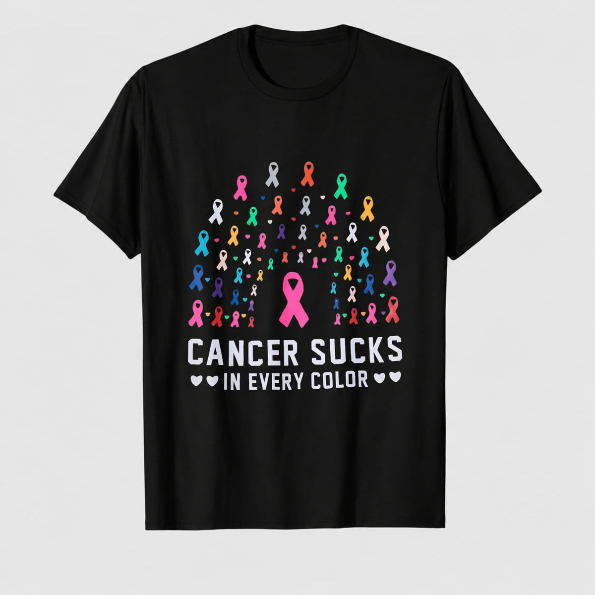 Women's Breast Cancer Awareness Survivor Ribbon Graphic T-Shirt, 100% Cotton Short Sleeve Shirt