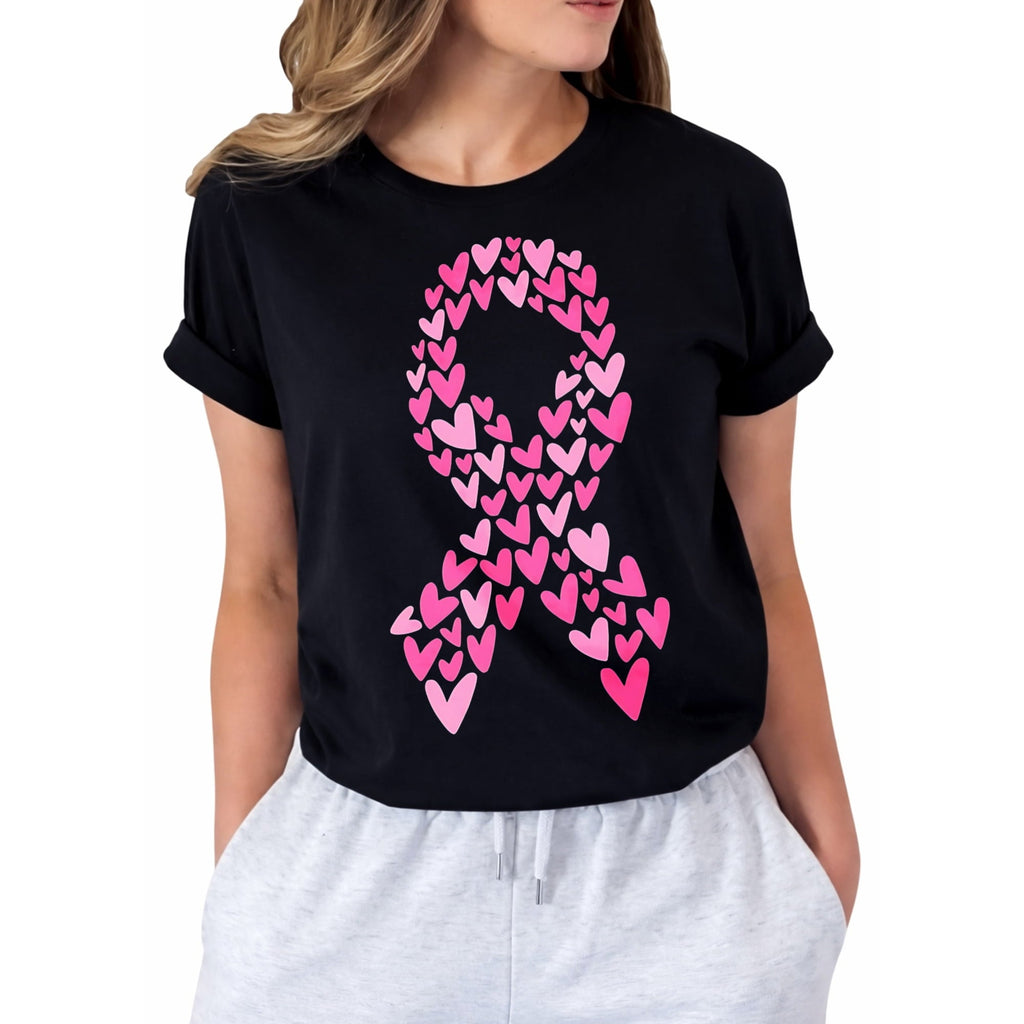 Breast Cancer Shirts for Women Cancer Awareness Shirt Pink Ribbon Graphic Tee Cancer Survivor Support T-shirts