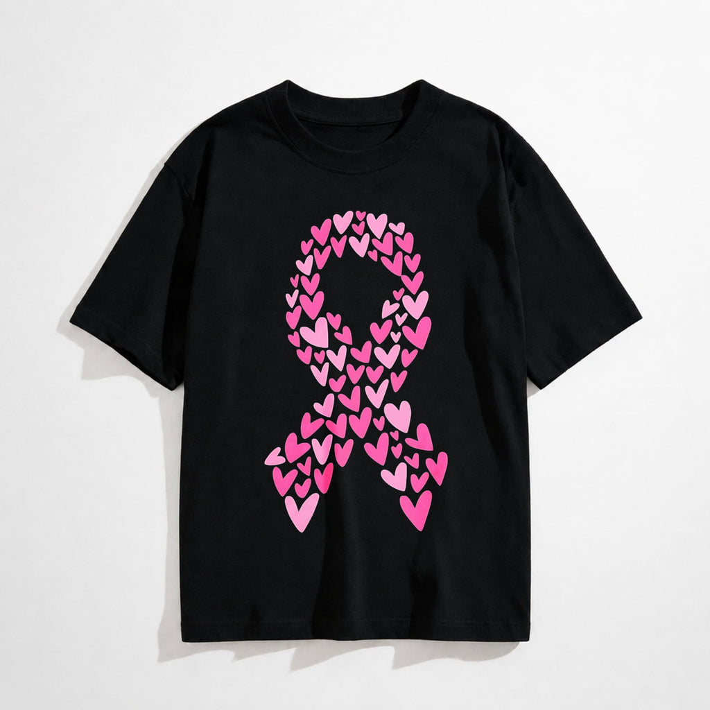 Breast Cancer Shirts for Women: Pink Ribbon Heart T-Shirts Breast Cancer Awareness Gifts Survivor Tee Tops