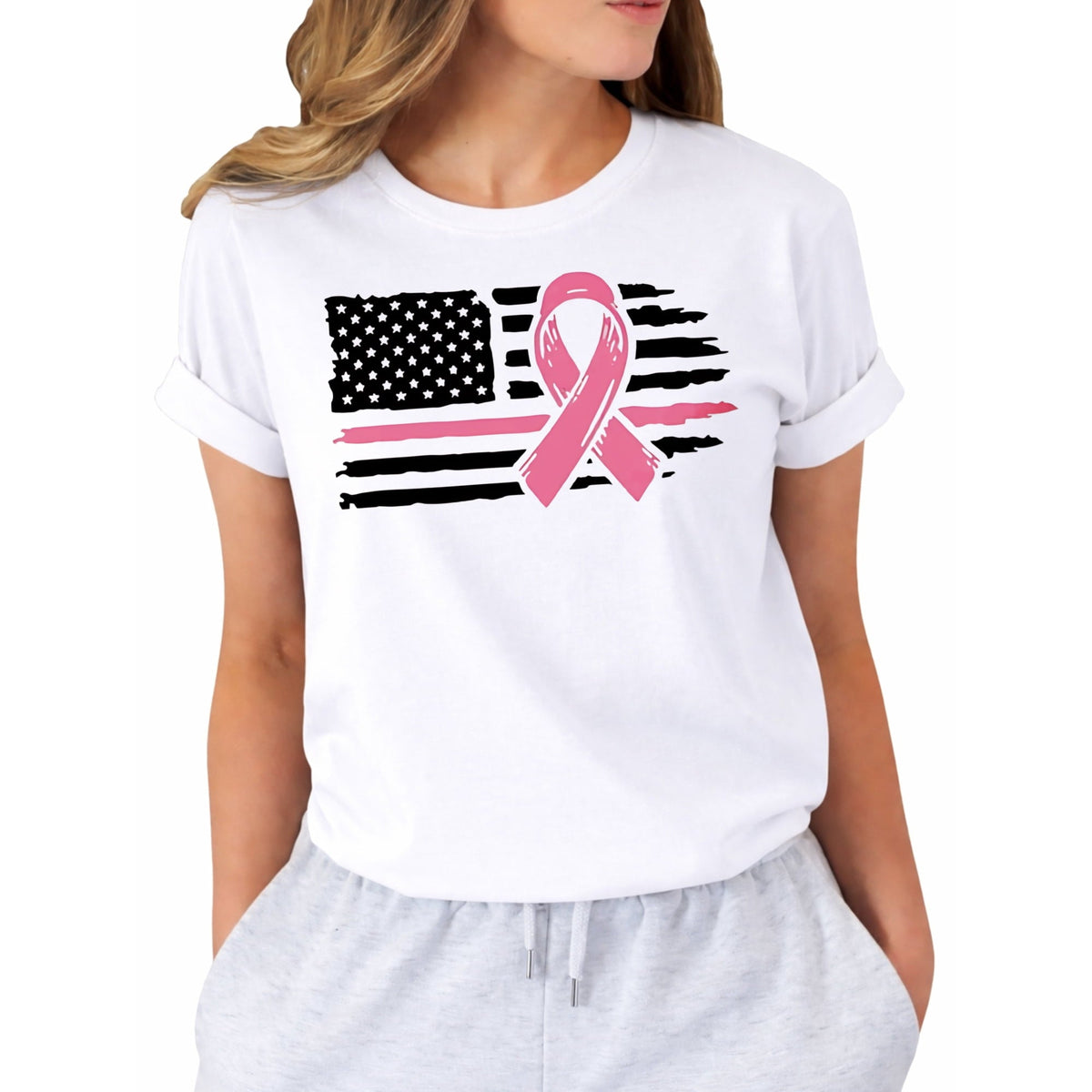 Breast Cancer Shirts for Women Cancer Awareness Shirt Pink Ribbon Graphic Tee Cancer Survivor Support T-shirts