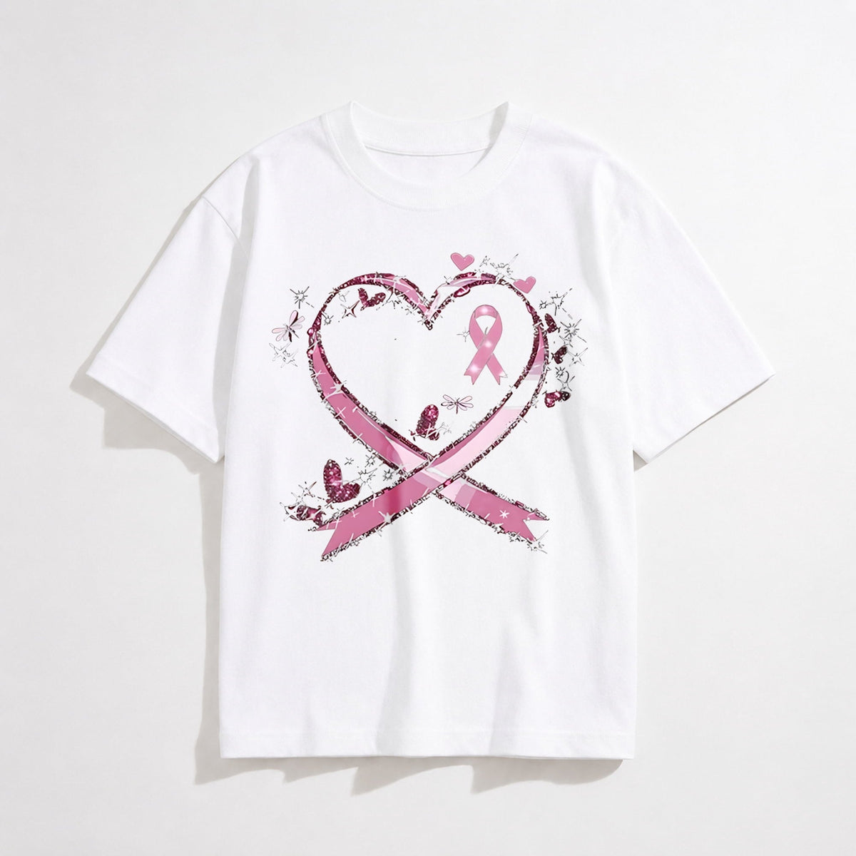 Breast Cancer Shirts for Women: Pink Ribbon Heart T-Shirts Breast Cancer Awareness Gifts Survivor Tee Tops