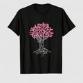Women's Breast Cancer Awareness Strong Choice Ribbon Graphic T-Shirt, 100% Cotton Short Sleeve Shirt