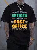 Cotton Postal Worker Retirement Gifts Retired Funny Post Office T-Shirt Men's Casual Short Sleeve Graphic Tee
