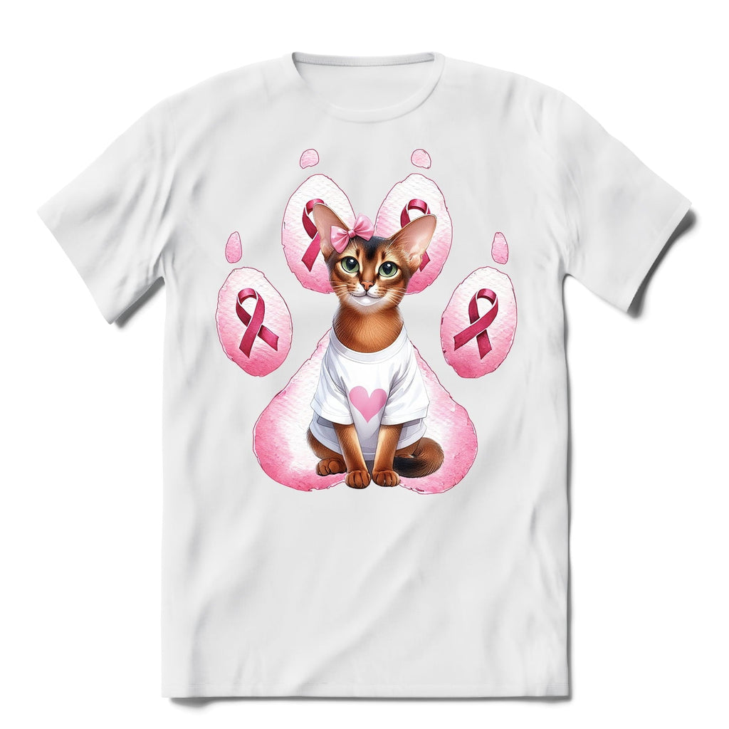 Faith Love Hope Abyssinian Breast Cancer Awareness Survivor Shirt T-shirt Unisex Merch Cat Lover Kitten Owner Gifts - 02017
