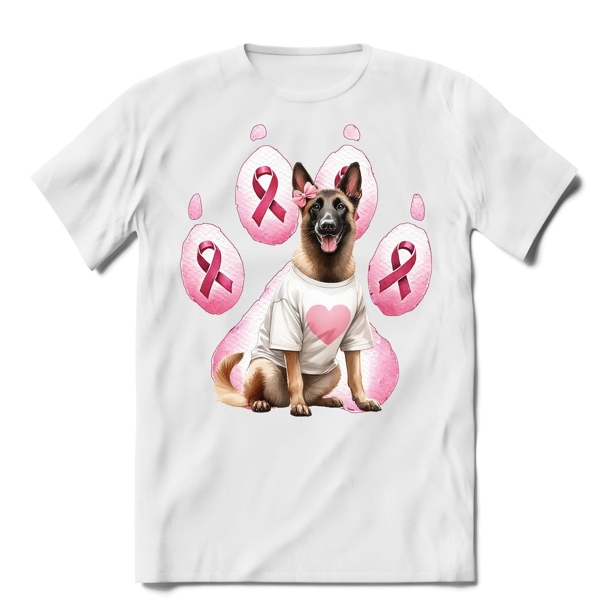 Faith Love Hope Belgian Malinois Breast Cancer Awareness Survivor Shirt T-shirt Unisex Merch Sheepdog Dog Lover Gifts - 02017