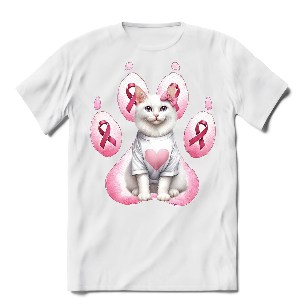 Faith Love Hope Abyssinian Breast Cancer Awareness Survivor Shirt T-shirt Unisex Merch Cat Lover Kitten Owner Gifts - 02017