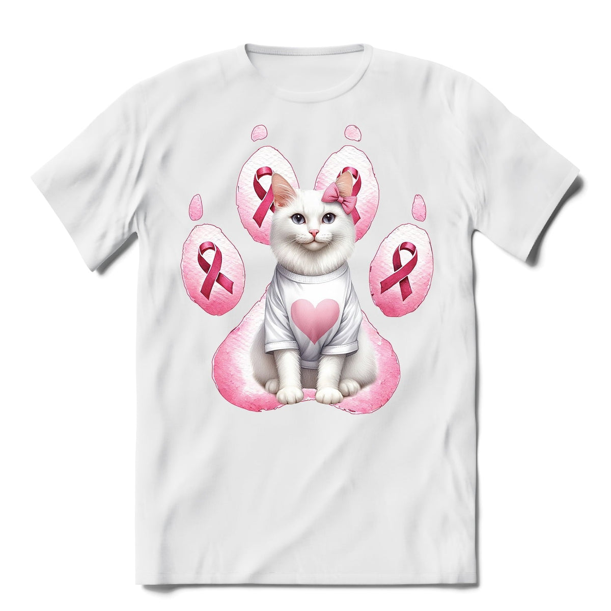Faith Love Hope Abyssinian Breast Cancer Awareness Survivor Shirt T-shirt Unisex Merch Cat Lover Kitten Owner Gifts - 02017