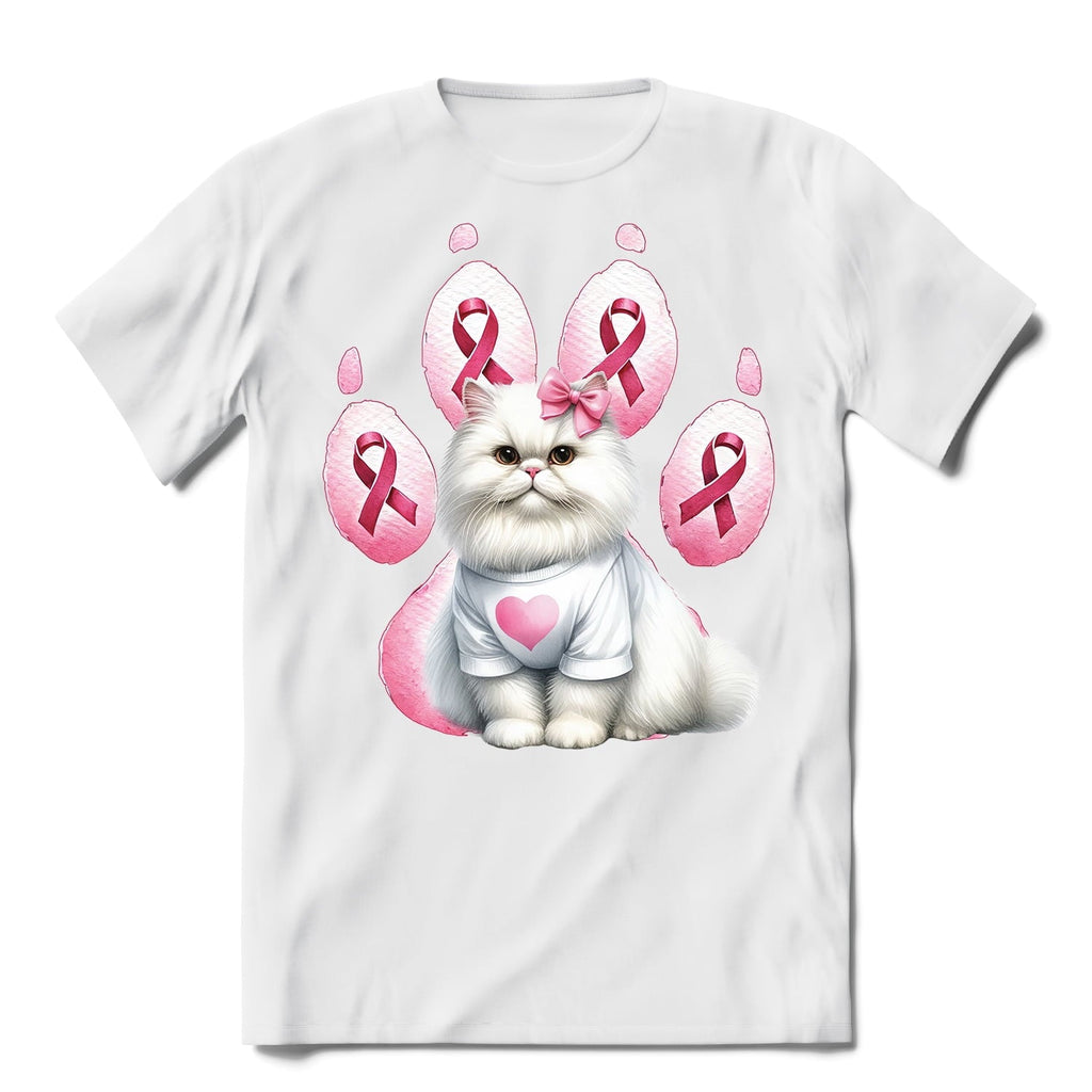Faith Love Hope Abyssinian Breast Cancer Awareness Survivor Shirt T-shirt Unisex Merch Cat Lover Kitten Owner Gifts - 02017