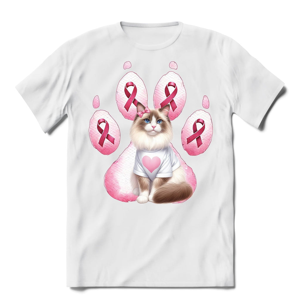 Faith Love Hope Abyssinian Breast Cancer Awareness Survivor Shirt T-shirt Unisex Merch Cat Lover Kitten Owner Gifts - 02017
