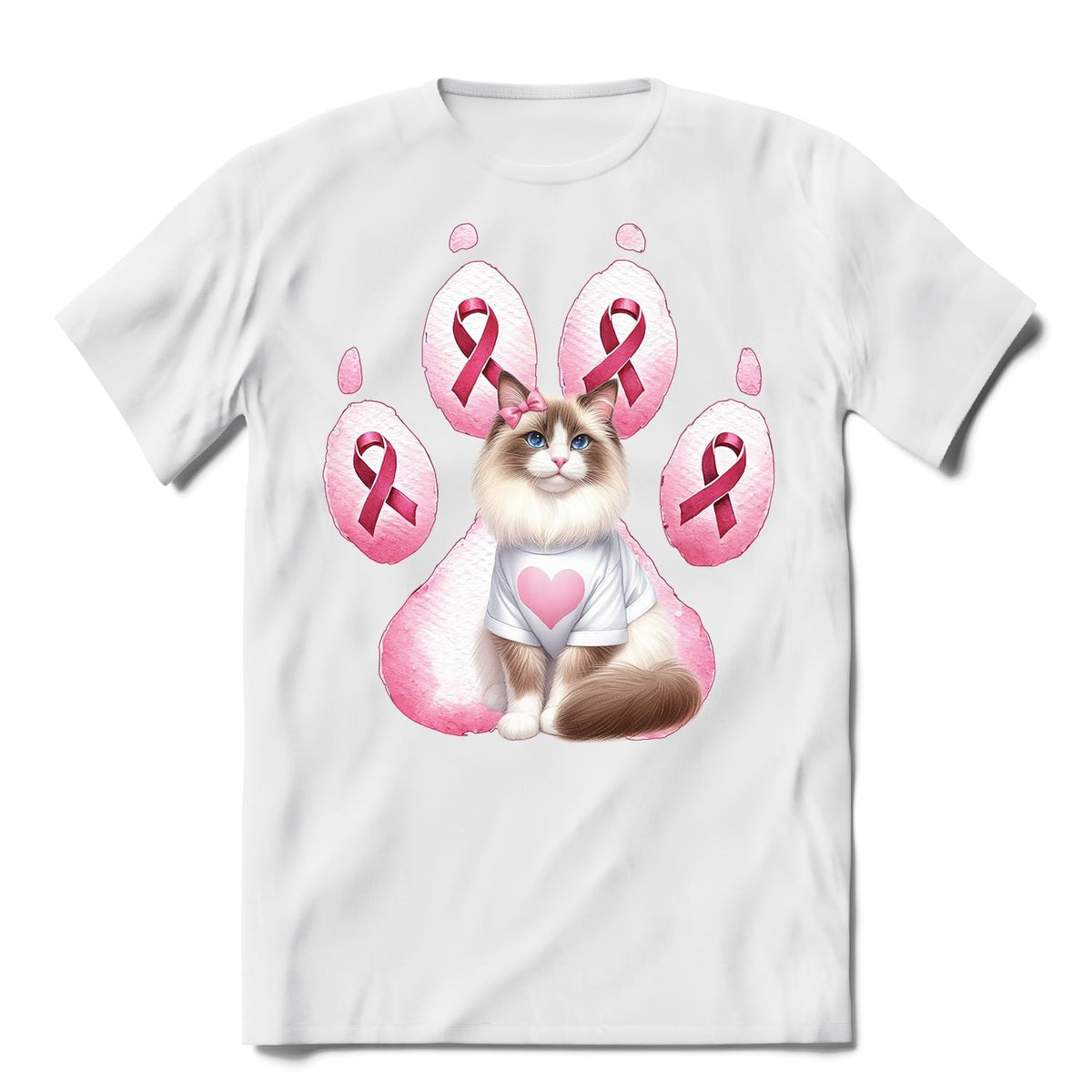 Faith Love Hope Abyssinian Breast Cancer Awareness Survivor Shirt T-shirt Unisex Merch Cat Lover Kitten Owner Gifts - 02017