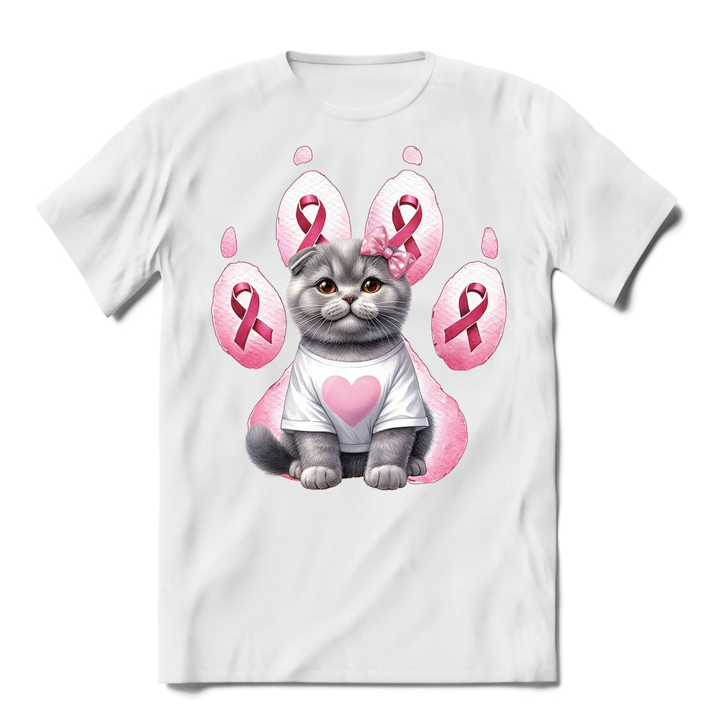 Faith Love Hope Abyssinian Breast Cancer Awareness Survivor Shirt T-shirt Unisex Merch Cat Lover Kitten Owner Gifts - 02017