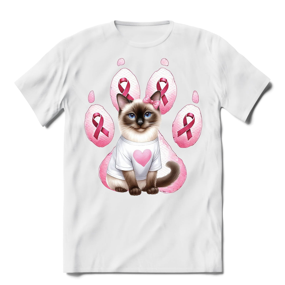 Faith Love Hope Abyssinian Breast Cancer Awareness Survivor Shirt T-shirt Unisex Merch Cat Lover Kitten Owner Gifts - 02017