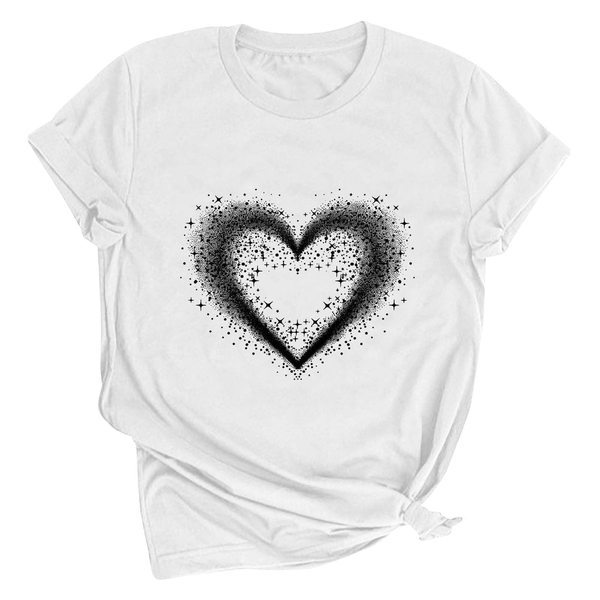 Guluxicc Womens T-Shirts Valentine's Day Trendy Fashion Cute Graphic Tees Casual Crewneck Short Sleeve Tops, Black, 3XL