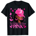 Haivin Women's Anti-Breast Cancer Pink Ribbon T-Shirt, Fashionable Loose Fit Casual Print Cotton Short Sleeve Tee for Everyday Wear and Awareness
