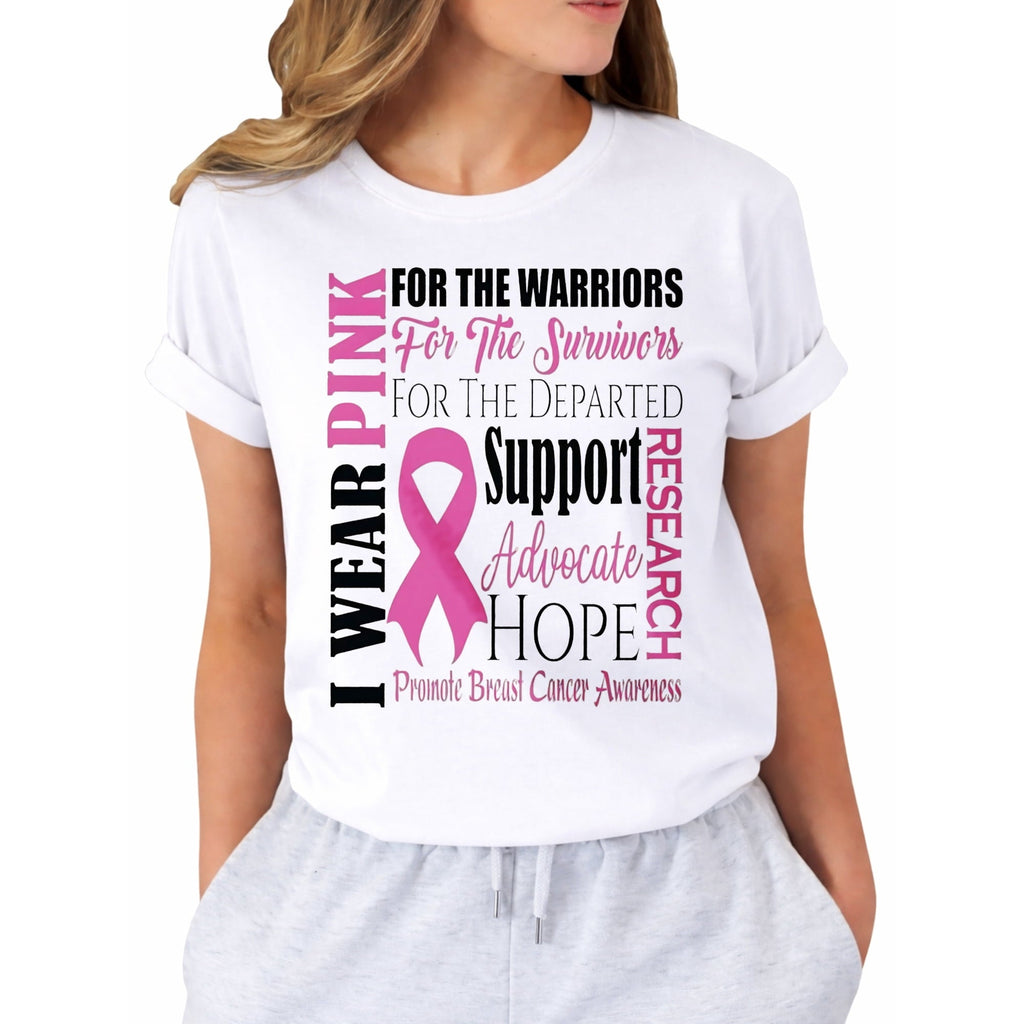 Breast Cancer Shirts for Women: Pink Ribbon Heart T-Shirts Breast Cancer Awareness Gifts Survivor Tee Tops