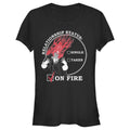 Junior's Hercules Hades Valentine's Day Status, ON FIRE! Graphic Tee Black Medium
