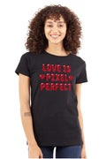 Love Pixel Perfect Valentines Day Womens Slim Fit Graphic Tee Brisco Brands X