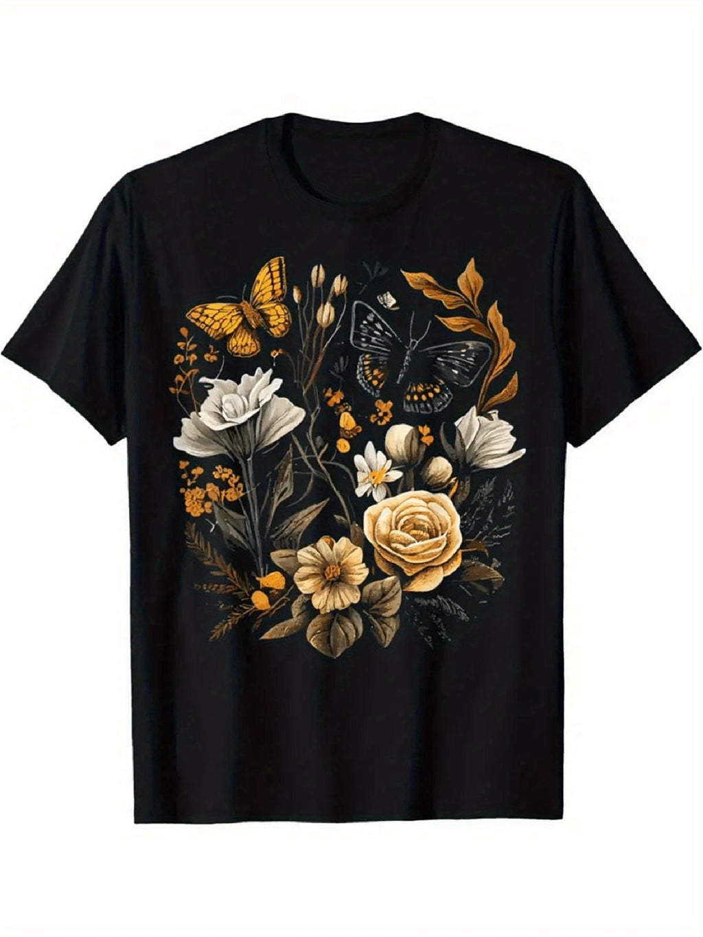 Men's Graphic Tee, Unisex Performance Cotton Short Sleeve Tops, Funny Graphic Tees Gifts T-Shirt Black C M