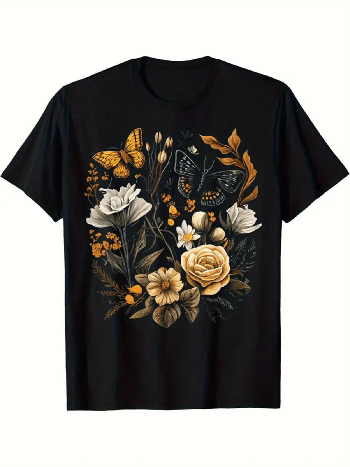 Men's Graphic Tee, Unisex Performance Cotton Short Sleeve Tops, Funny Graphic Tees Gifts T-Shirt Black C M