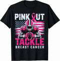 Pink Out Tackle Football Breast Cancer Awareness Men T-Shirt