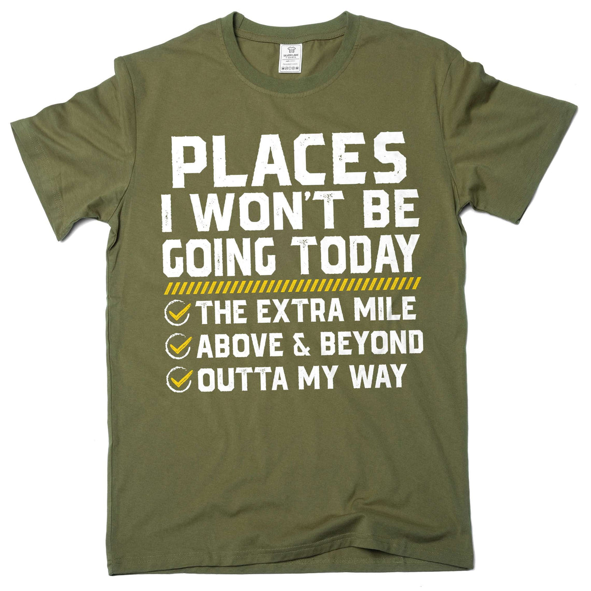 Places I Won't Be Going Today Shirt, Funny Work Shirt, Sarcastic humorous tee (Large Black)