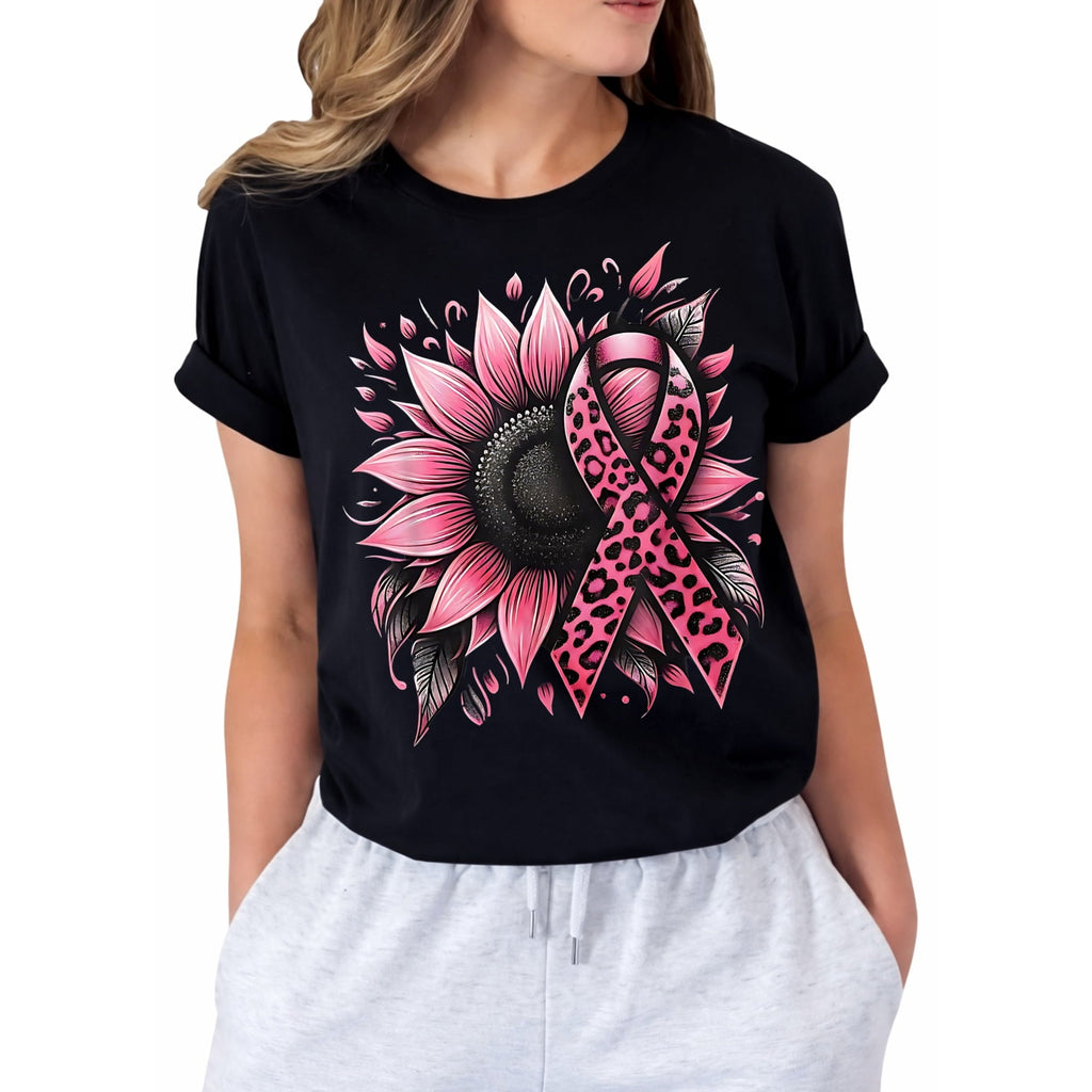 Breast Cancer Shirts for Women Cancer Awareness Shirt Pink Ribbon Graphic Tee Cancer Survivor Support T-shirts