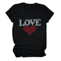 Tbopshirt Valentine's Day T-Shirts for Women Short Sleeve Graphic Tees, Plus Size Womens Tops,Valentines Day Fashion Printed T-shirt S-XXXL