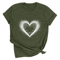 Tbopshirt Valentine's Day T-Shirts for Women Short Sleeve Graphic Tees, Printing Love Heart Round Neck Plus Size Womens Tops S-XXXL